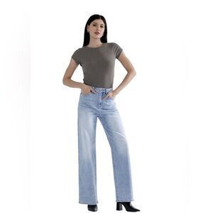 Mica Los Angeles Super High Rise Straight Leg Jeans Size 31 Loose Fit